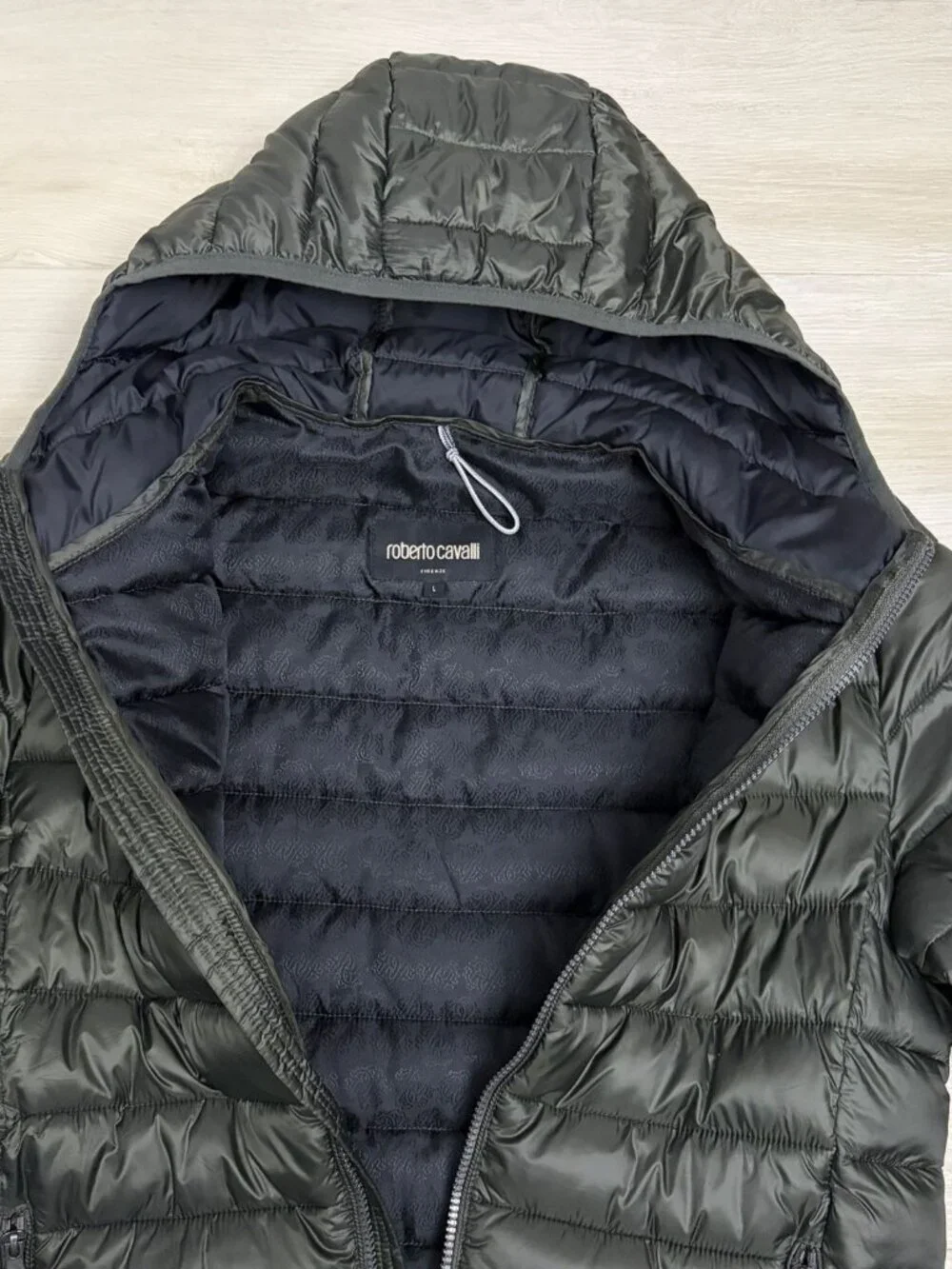 ROBERTO CAVALLI Luxury Designer Winter Puffer Parka Jacket Coat Womens Large